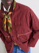 Drake's - Corduroy-Trimmed Cotton Jacket - Red