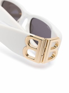 Balenciaga Eyewear White Dynasty Rectangle Sunglasses
