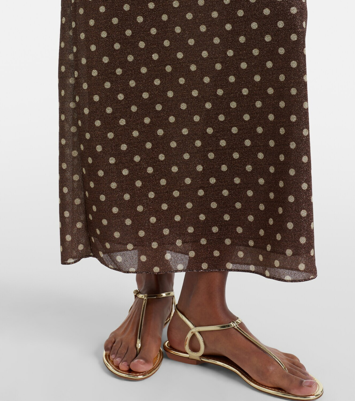 Oséree Lumière polka-dot halterneck maxi dress