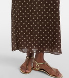 Oséree Lumière polka-dot halterneck maxi dress