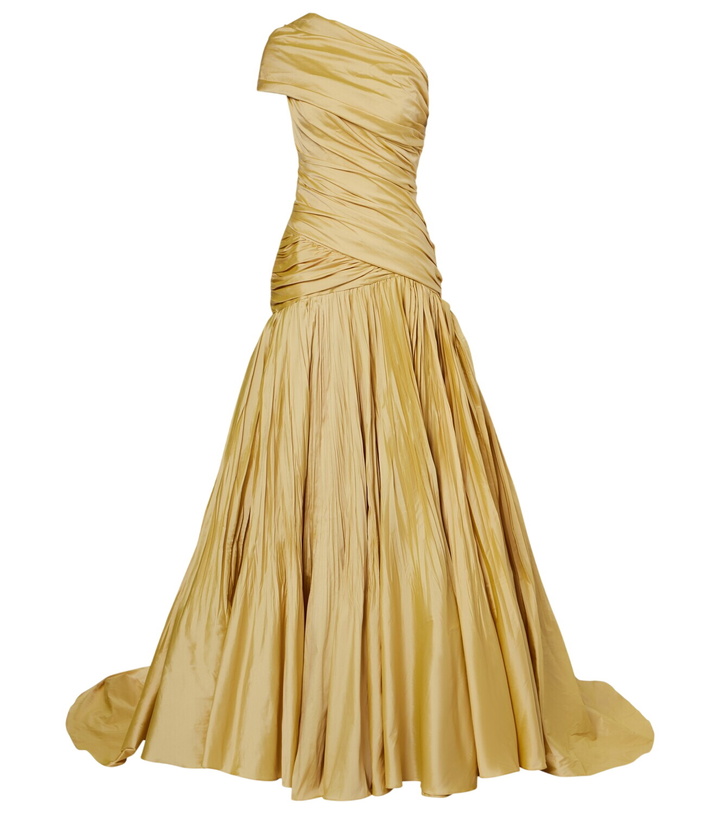 Photo: Marmar Halim Draped one-shoulder taffeta gown