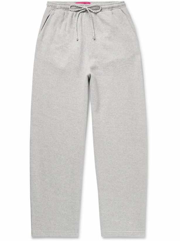 Photo: The Elder Statesman - Daily Wide-Leg Cotton and Cashmere-Blend Jersey Sweatpants - Gray