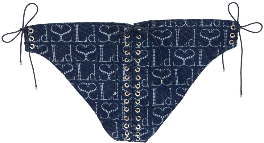 Ludovic de Saint Sernin Indigo Monogram Denim Briefs