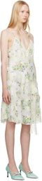 Anna Sui Off-White Rosies Posies Chiffon Romantic Lace Slip Dress
