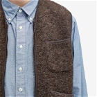 Universal Works Men's Wool Fleece Zip Gilet - END. Exclusive in Brown