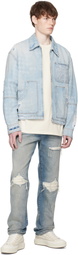 AMIRI Blue Repair Work Denim Jacket