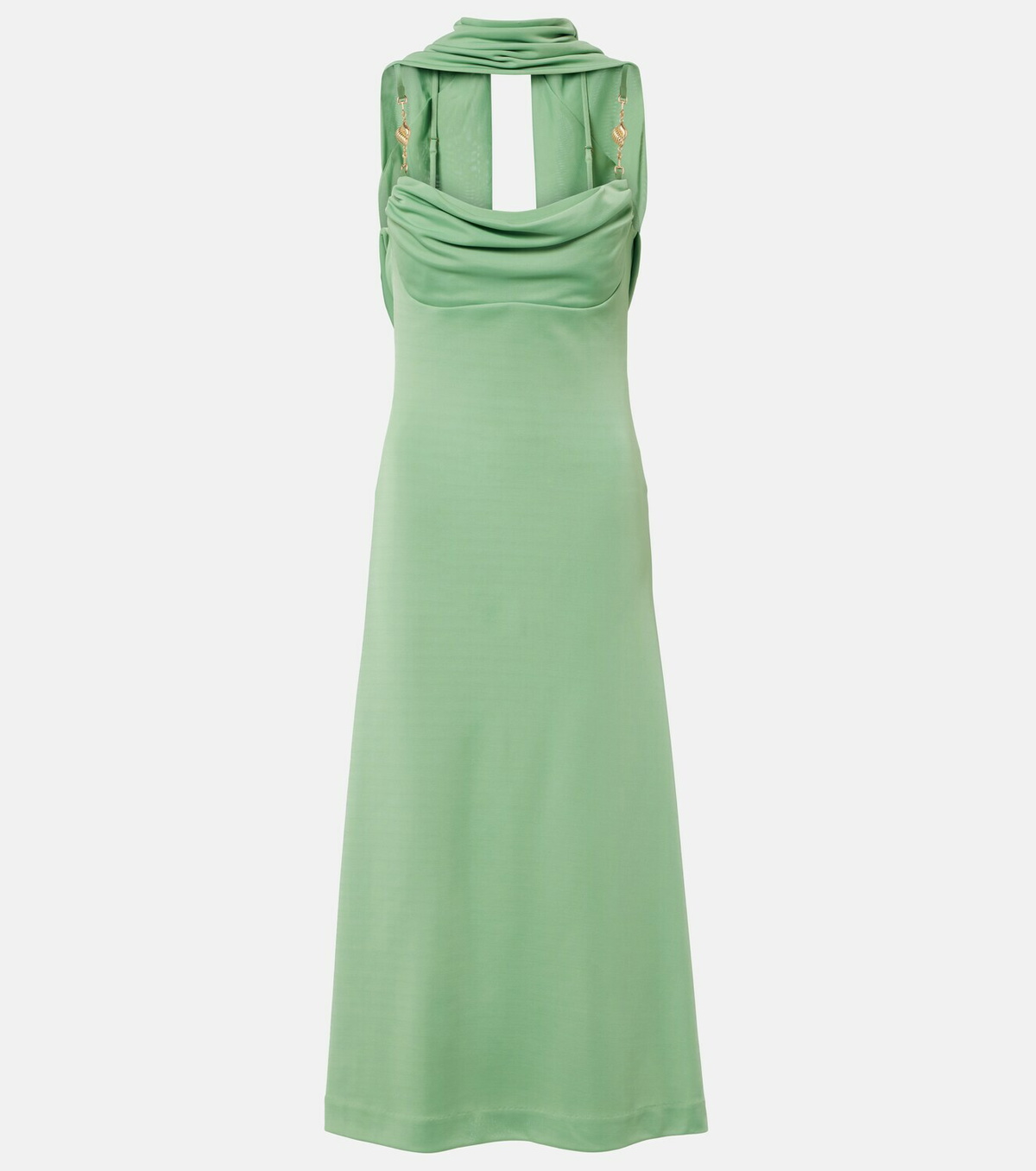 Rebecca Vallance Isla draped scarf-detail maxi dress