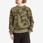 Belstaff Men's Terrain Camo Sweatshirt in Surplus Green/Washed Black