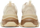 Balenciaga Beige Clear Sole Triple S Sneakers