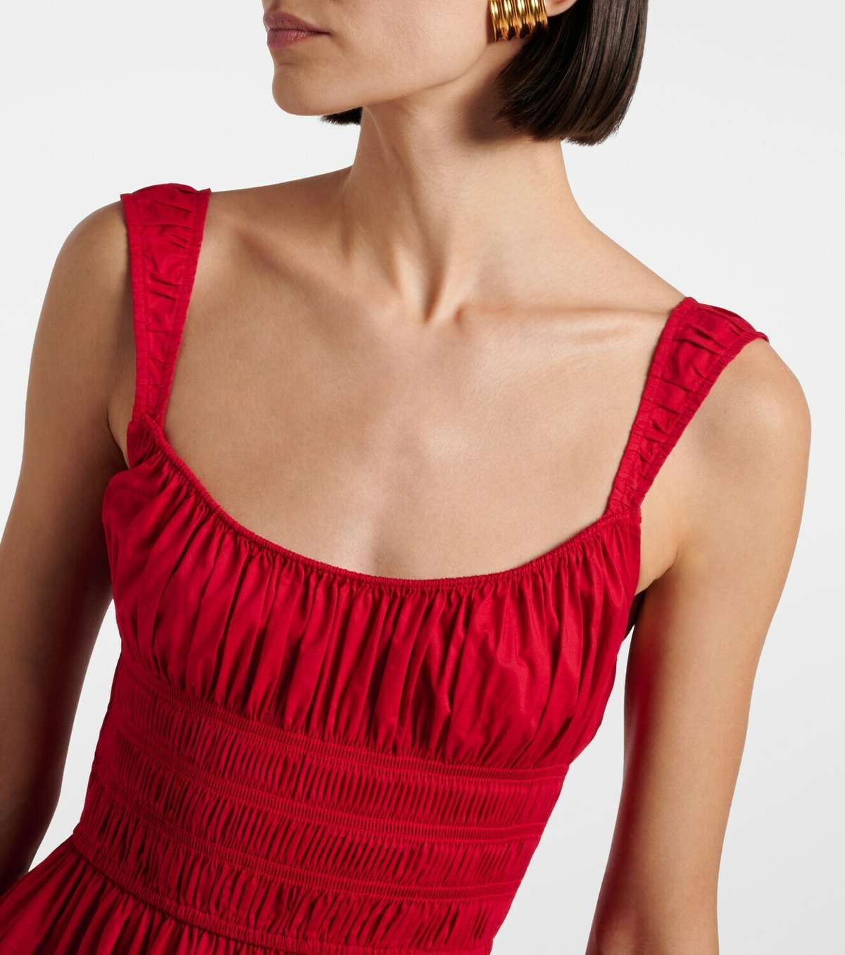 Dôen Clover shirred cotton poplin maxi dress