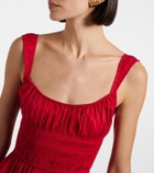 Dôen Clover shirred cotton poplin maxi dress