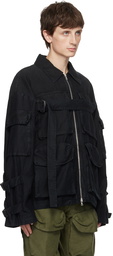 Dries Van Noten Black Garment-Dyed Jacket