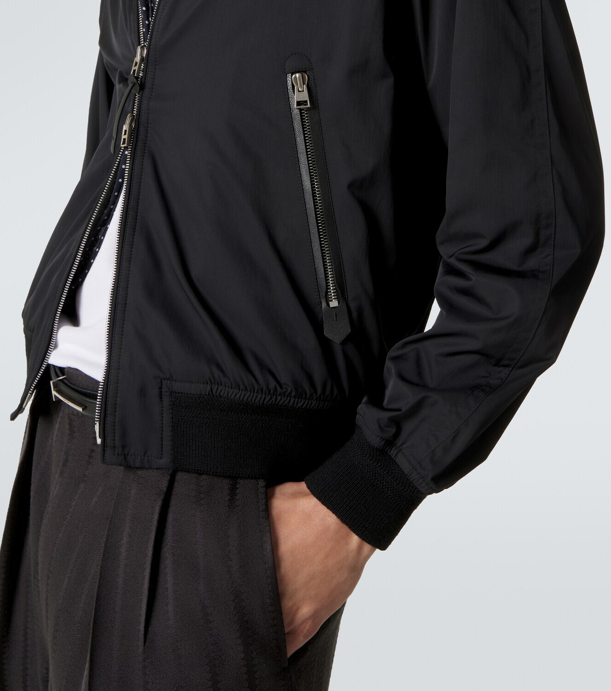 Tom Ford Leather-trimmed jacket