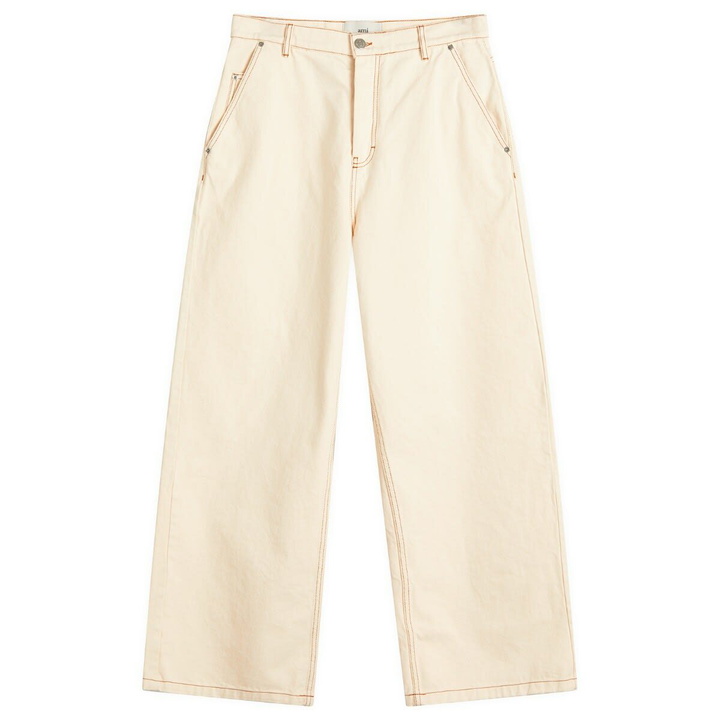 Photo: AMI Paris Men's Wide Fit Jeans in White Cream
