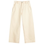 AMI Paris Men's Wide Fit Jeans in White Cream