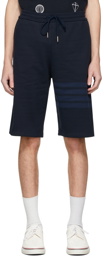 Thom Browne Navy Loopback 4-Bar Classic Sweat Shorts