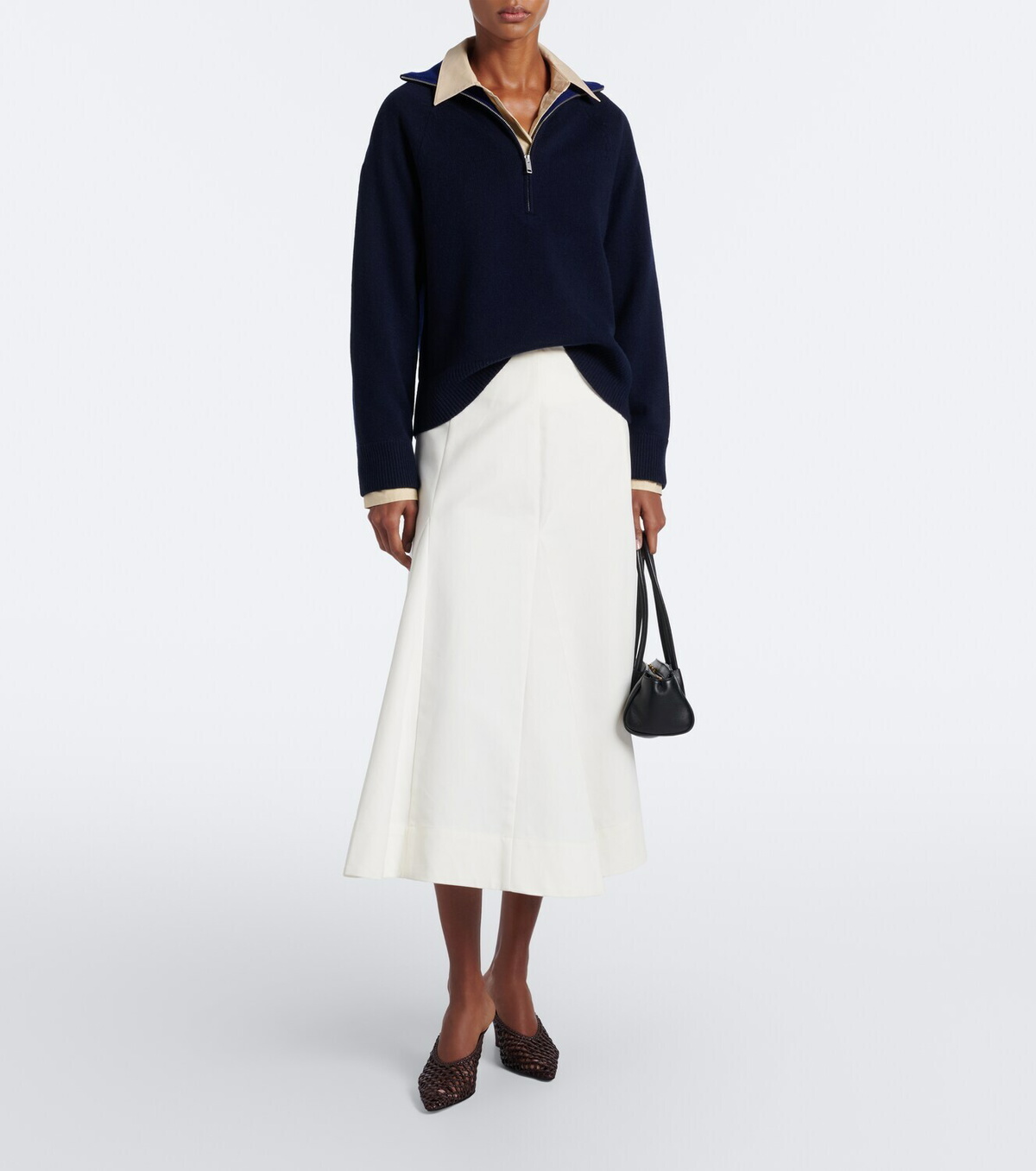 Vince Wool and cashmere half-zip sweater