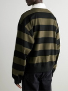 AGOLDE - RSVP Logo-Embroidered Striped Cotton Rugby Shirt - Green