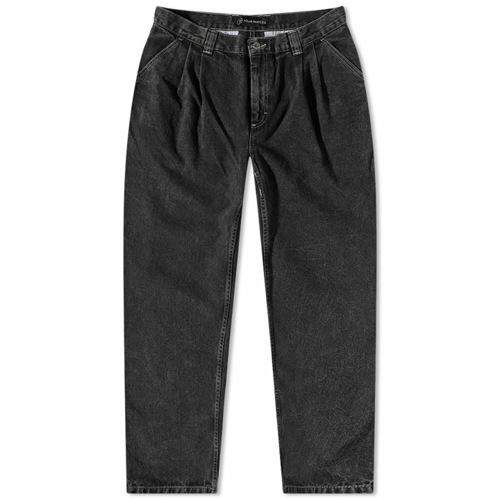 Photo: Polar Skate Co. Men's Grund Denim Chino in Washed Black