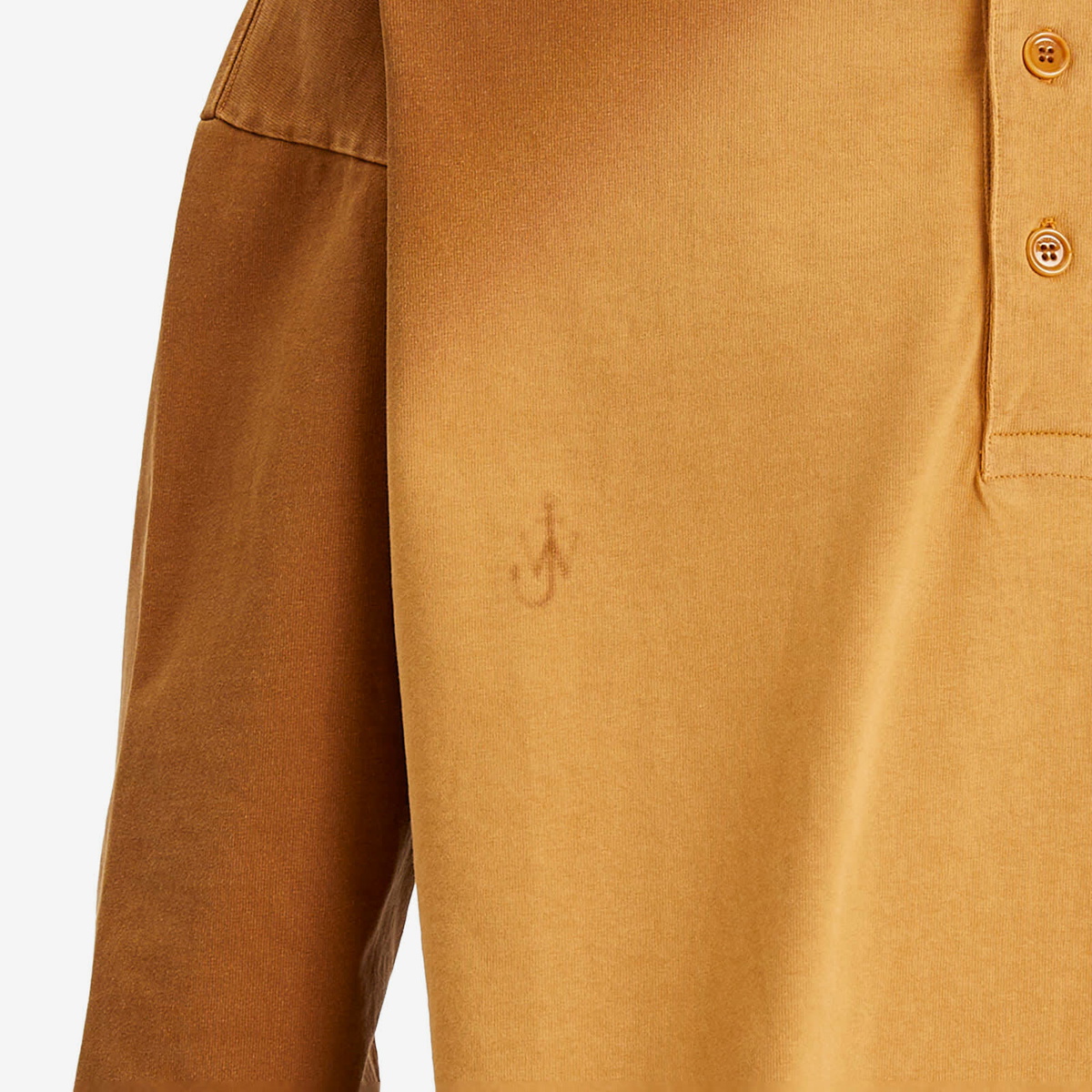 JW Anderson Men's Long Sleeve Rugby Polo in Tobacco JW Anderson