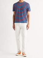Faherty - Striped Cotton-Jersey T-Shirt - Blue