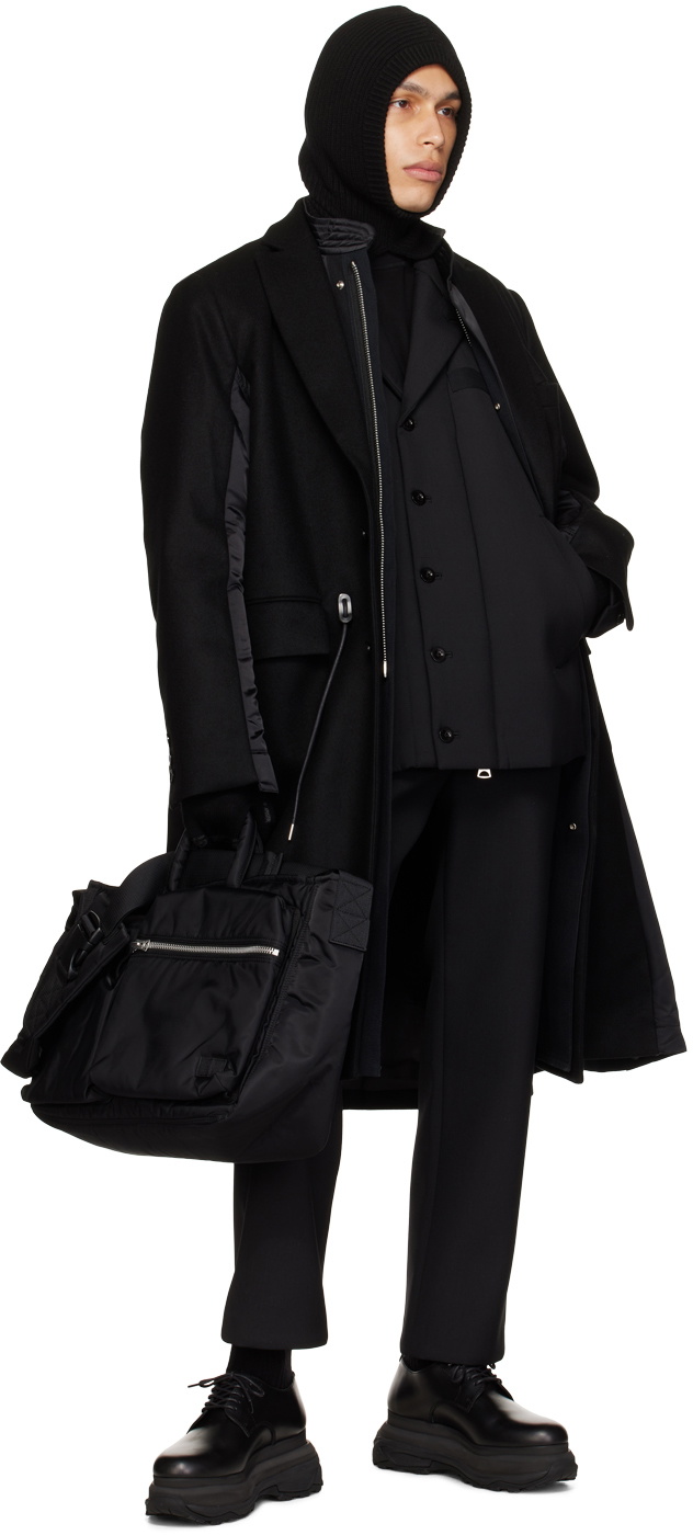 sacai Black Drawstring Coat Sacai