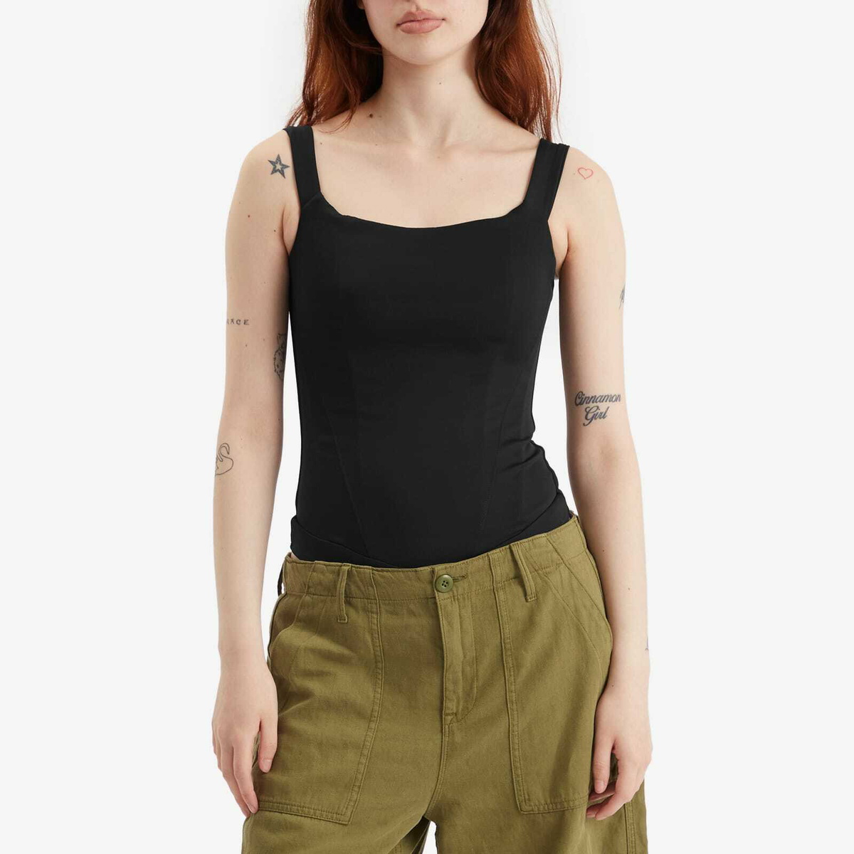 Good American Women's Scuba Corset Bodysuit in Black