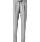 Hugo Boss - Bardon Slim-Fit Tapered Melangé Woven Drawstring Suit Trousers - Gray