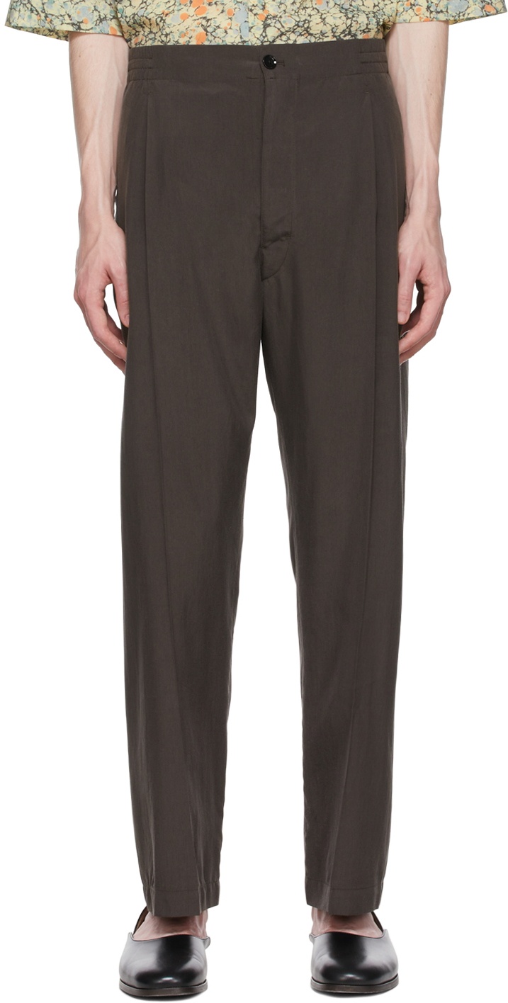 Lemaire Brown Silk Trousers Lemaire