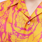 Versace Men's Baroque Abstract Print Vacation Shirt in Yellow/Orange