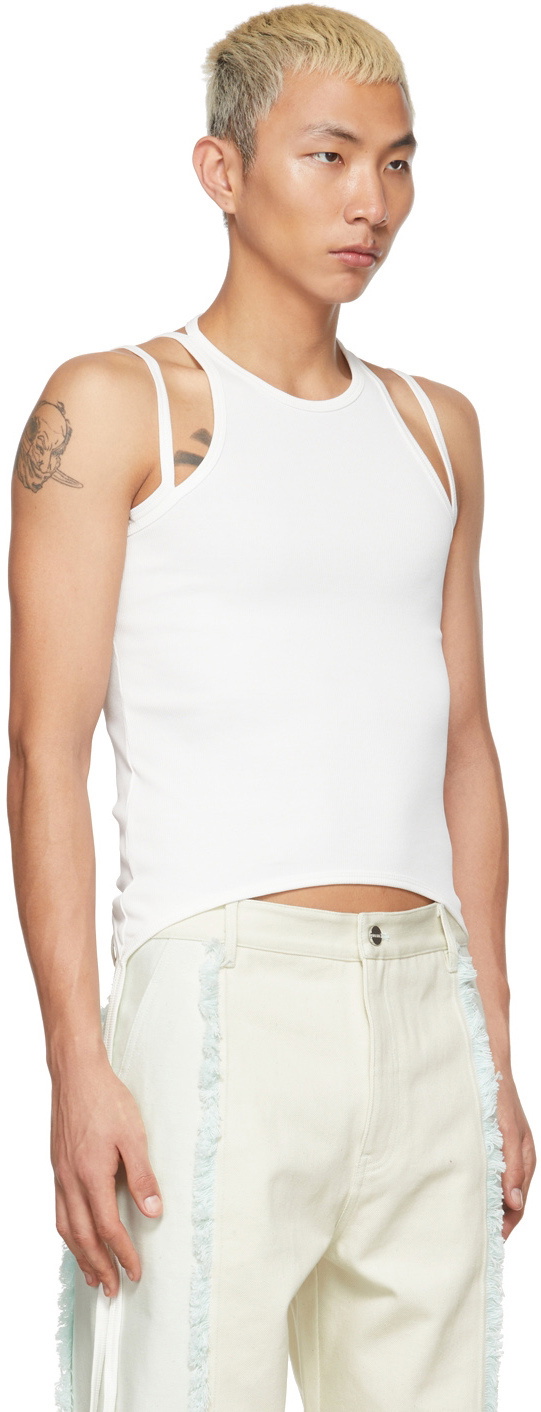 Dion Lee White Split Tie Tank