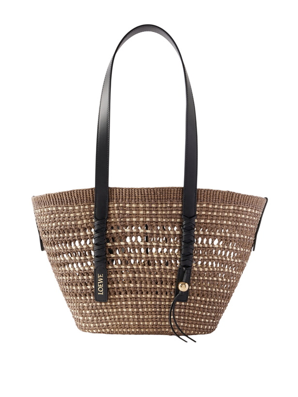 Photo: LOEWE - Paula's Ibiza Logo-Embellished Leather-Trimmed Palm de Iraca Leaves Tote Bag