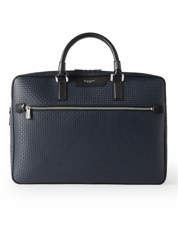 Photo: Serapian - Stepan Leather-Trimmed Logo-Debossed Coated-Canvas Briefcase