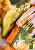 Stine Goya Vianna Floral-print Belted Blouse Orange