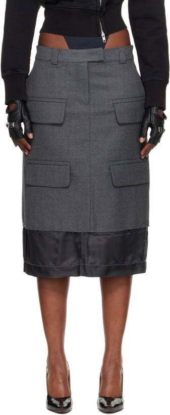 Photo: VAQUERA Gray Chopped Midi Skirt