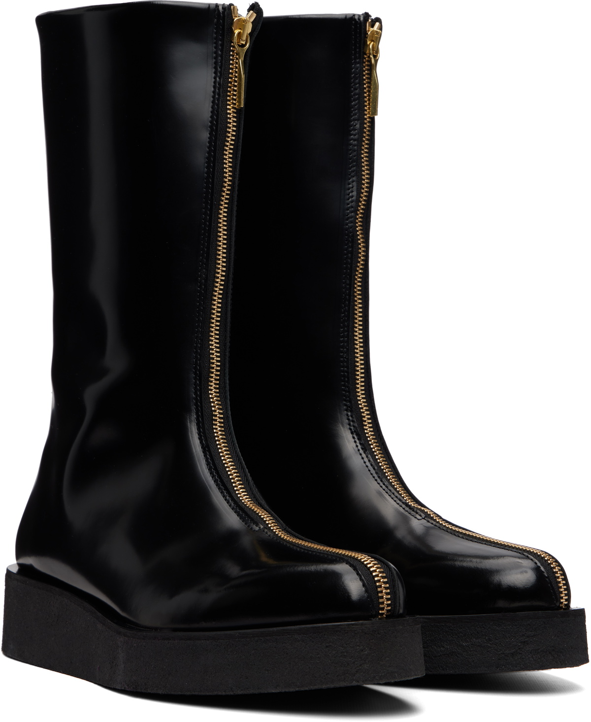 Ernest W. Baker Black Zipp Boots