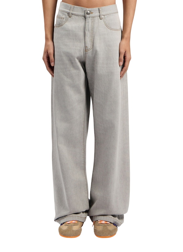 Photo: Palm Angels Curved Logo Loose Denim Pants