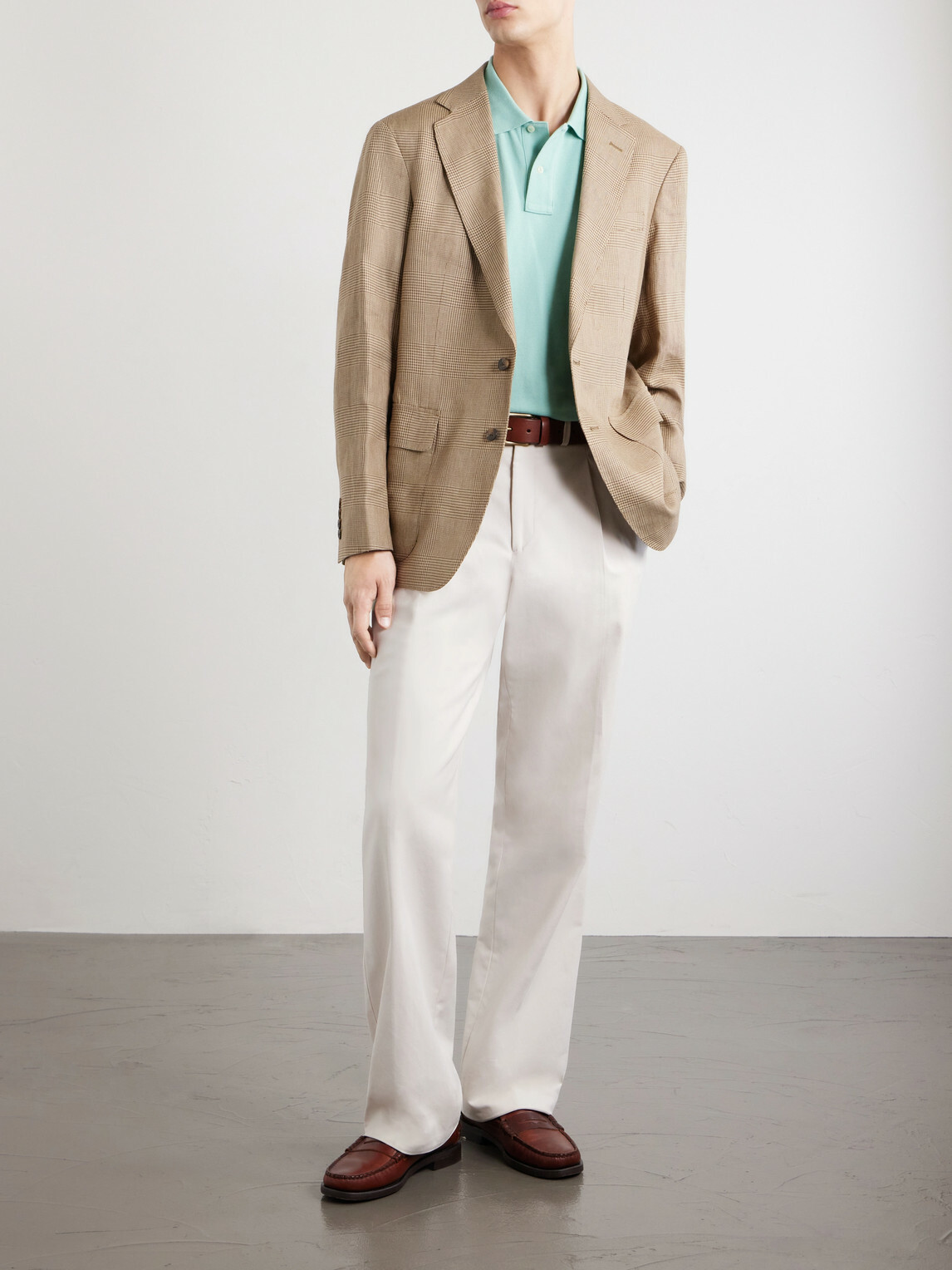 Polo Ralph Lauren - Houndstooth Linen-Blend Blazer - Neutrals