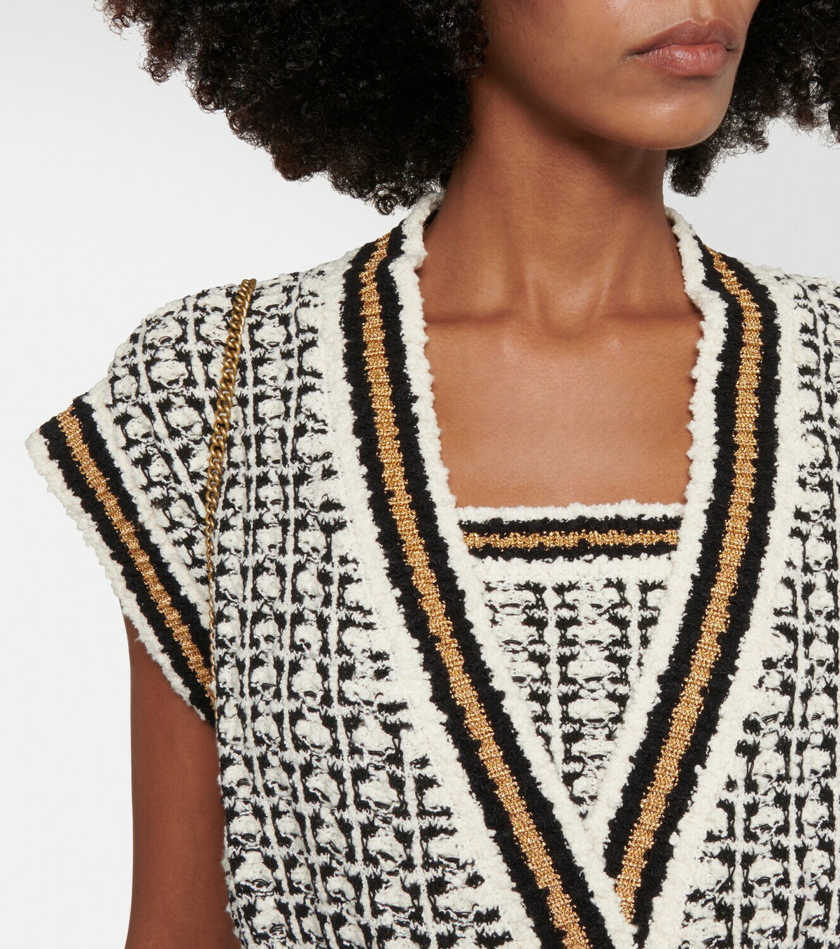 Gucci Bouclé sleeveless cotton-blend cardigan