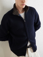 Herno - Wool Zip-Up Cardigan - Blue