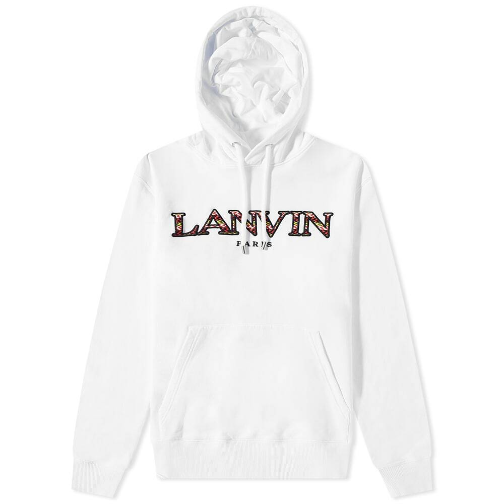 Lanvin Men's Curb Popover Hoody in Optic White/Green