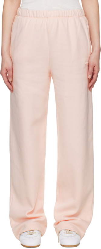 Photo: SKIMS Pink Cotton Fleece Classic Straight Leg Sweatpants