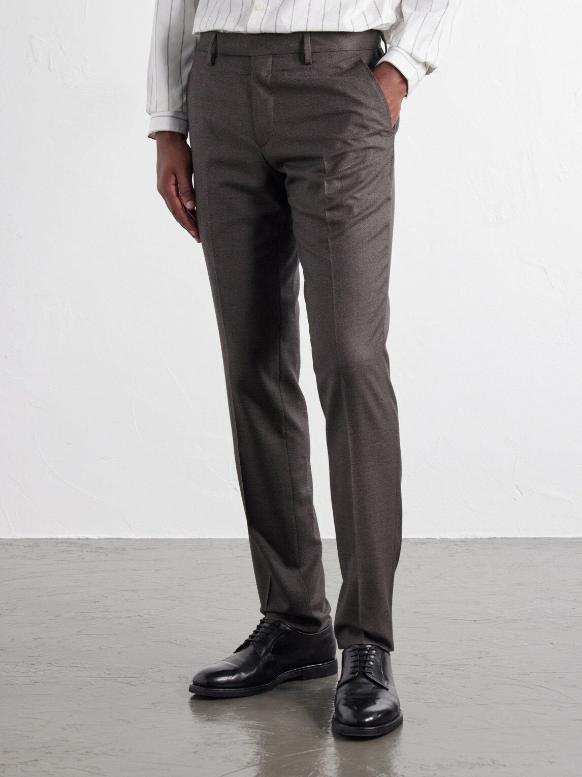 Mr P. - Luxe Straight-Leg Wool and Silk-Blend Trousers - Brown