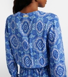 Heidi Klein Mykonos printed smocked minidress