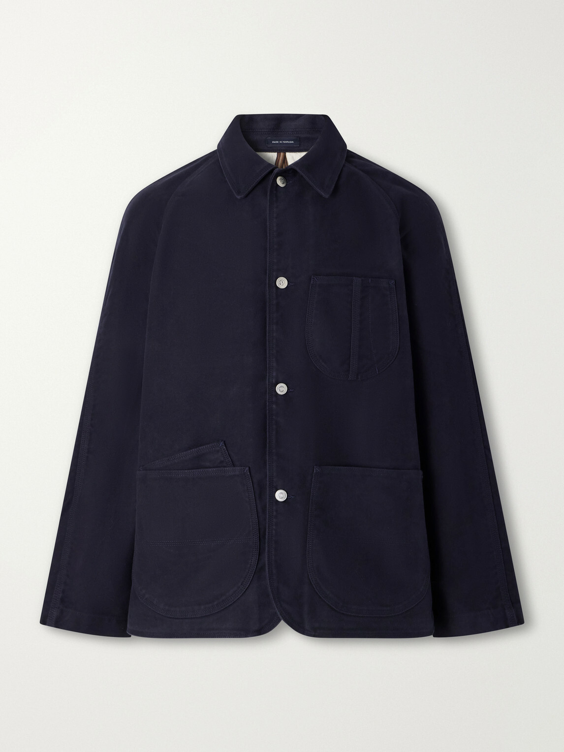 Drake's - Cotton-Moleskin Chore Jacket - Blue