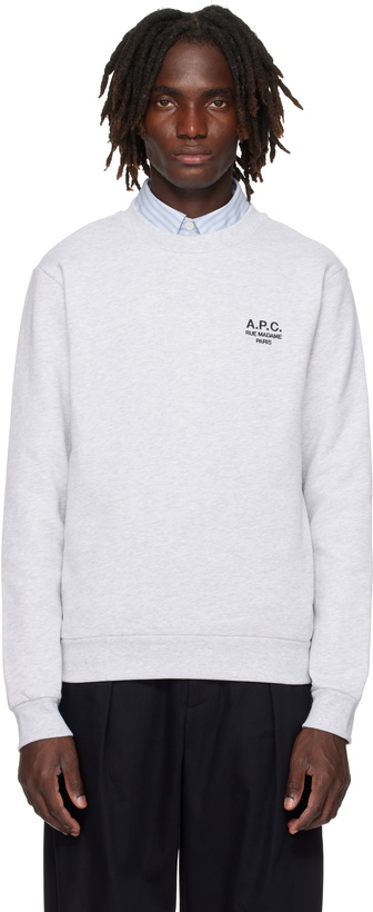 Photo: A.P.C. Gray Standard 'Rue Madame' Sweatshirt