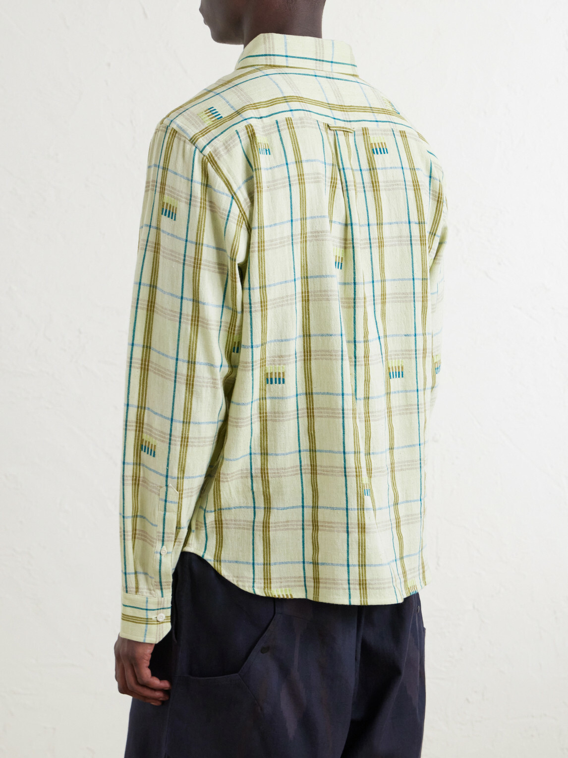 Kardo - Ronald Embroidered Checked Cotton Shirt - Green