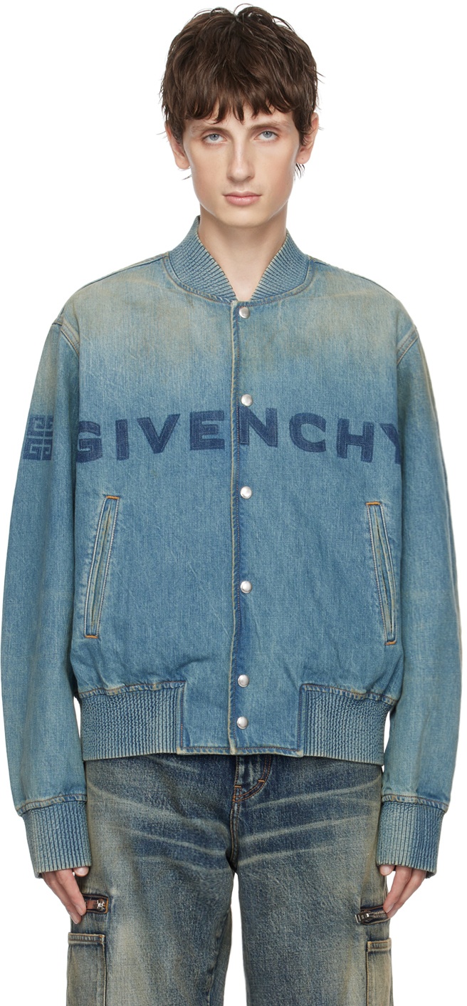 Photo: Givenchy Blue Destroyed Denim Jacket