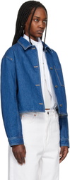 Maison Kitsuné Blue Cropped Denim Jacket