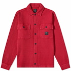 Brain Dead Men's Waffle Snap Front Overshirt in Berry